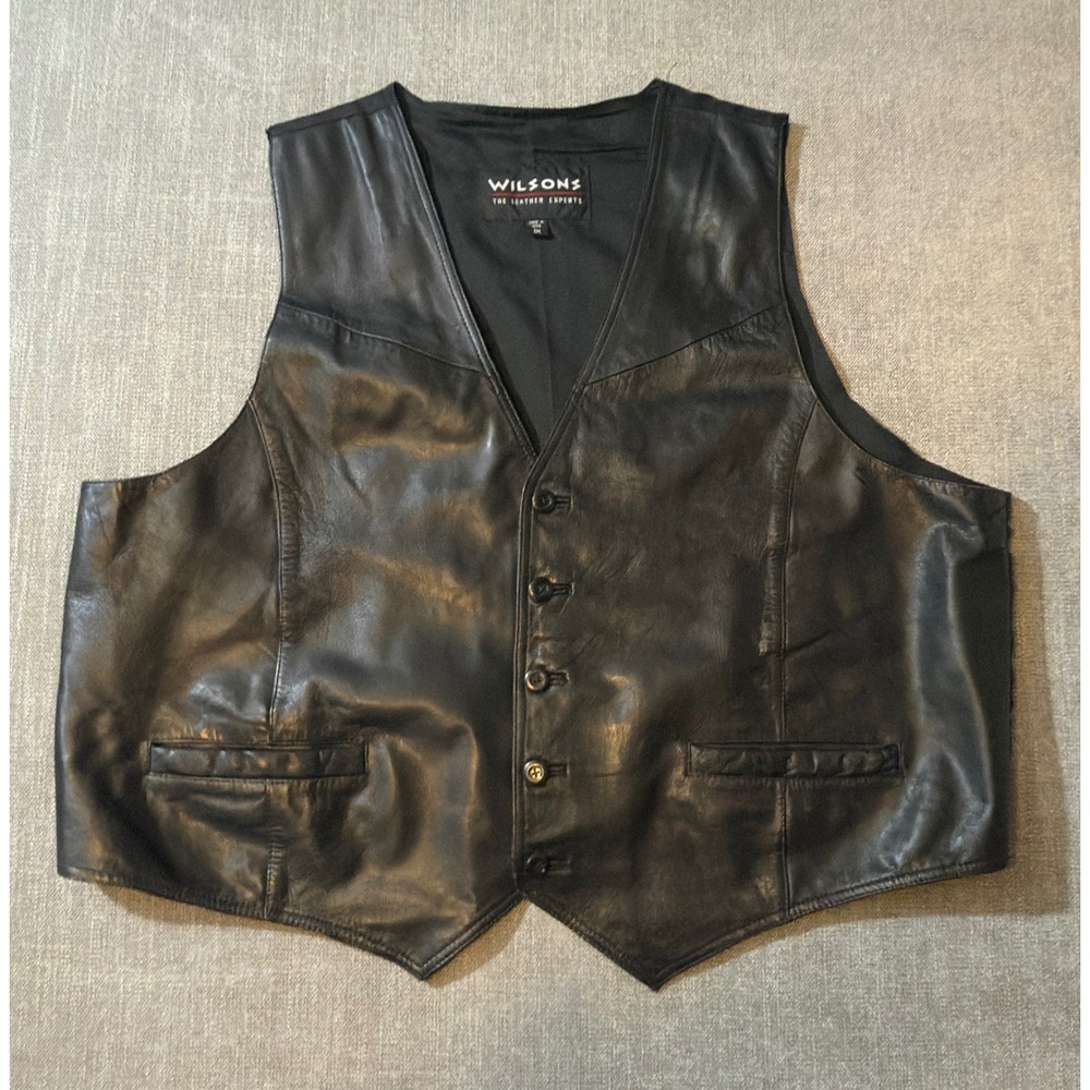 Wilsons Leather‎ Vest Men's 1X Black Motorcycle Biker G3 32